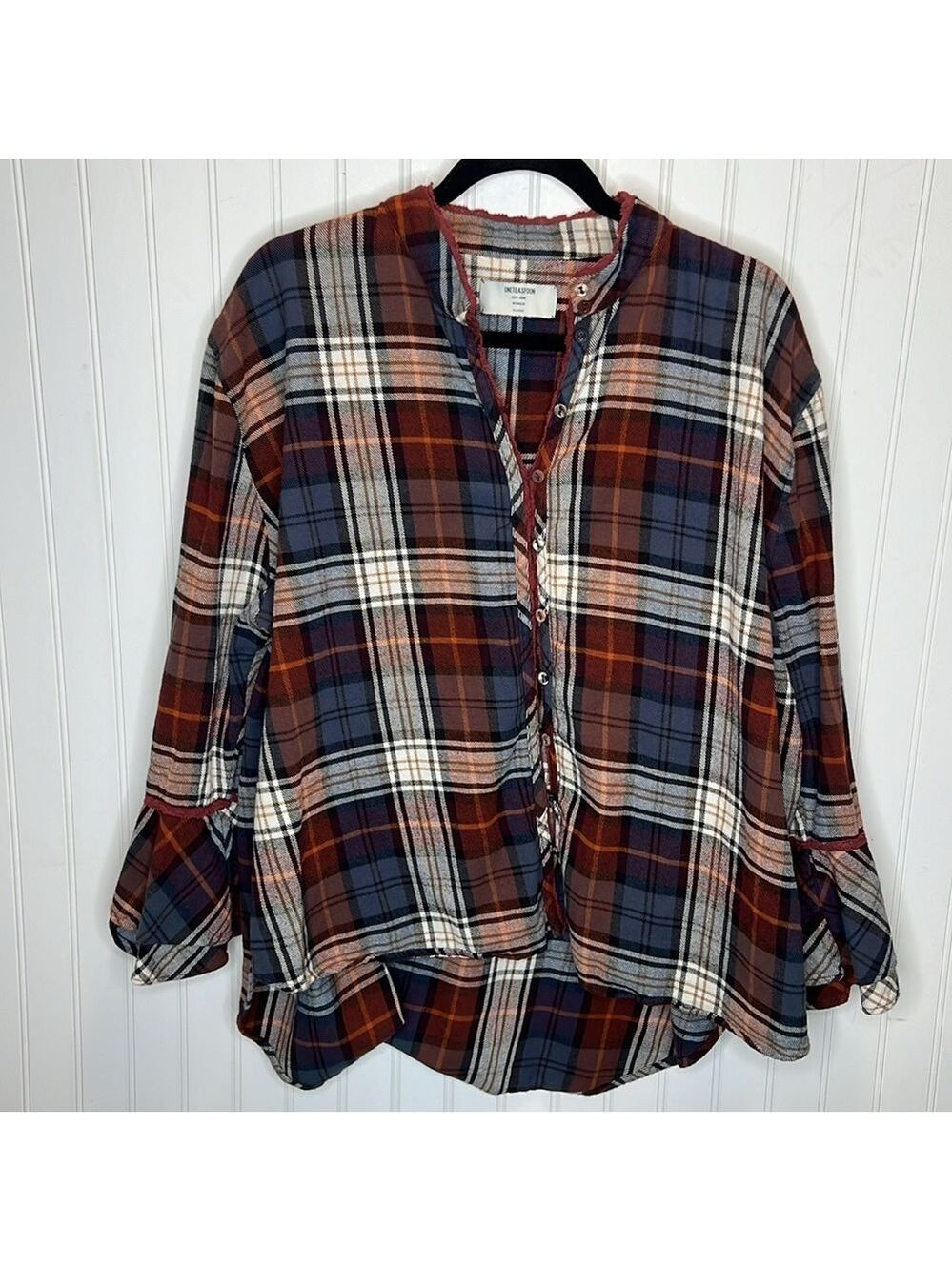 One Teaspoon Cotton Checkered Fatasie Shirt Size Extra Large